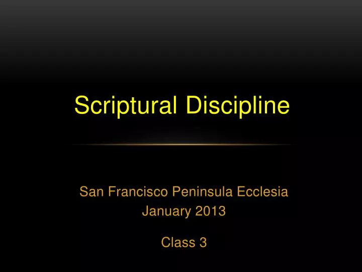 scriptural discipline
