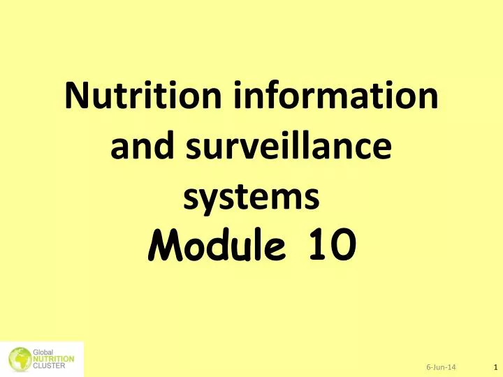 nutrition information and surveillance systems module 10