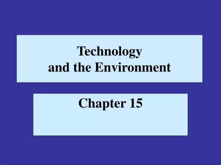 technology and the environment