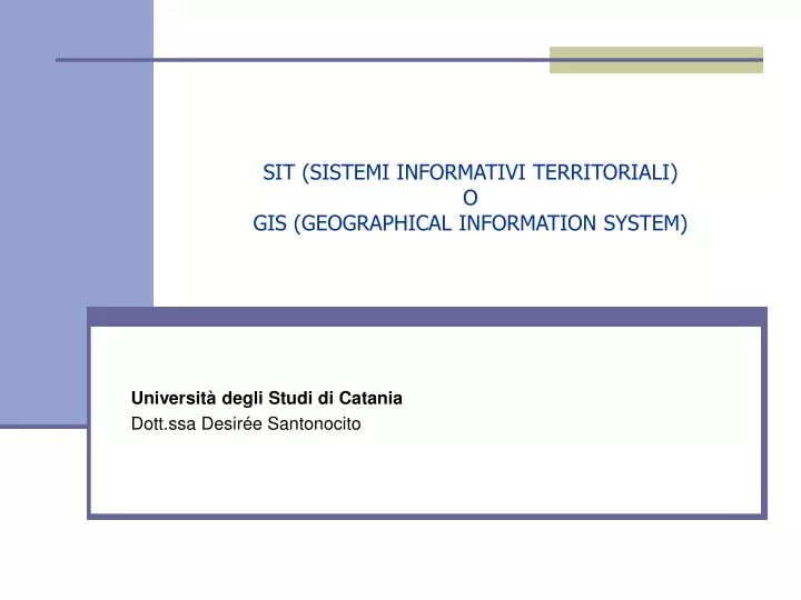 sit sistemi informativi territoriali o gis geographical information system