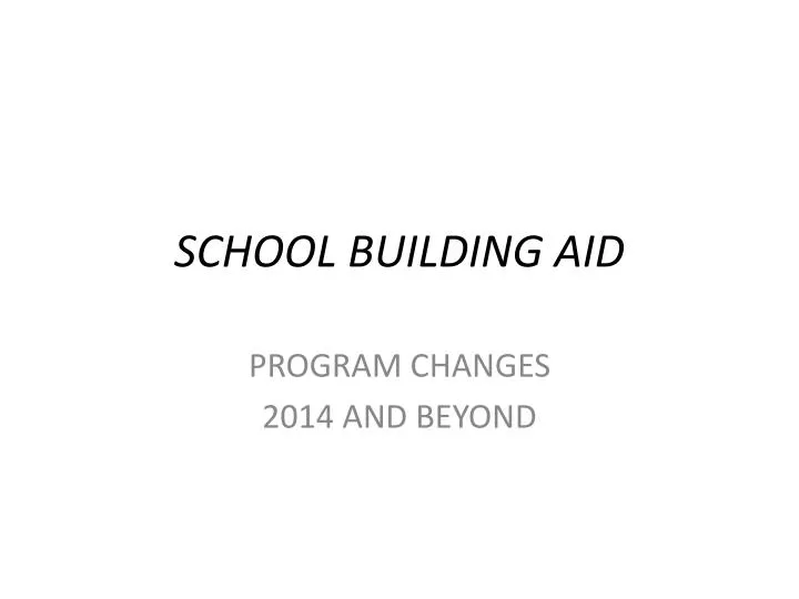 school building aid