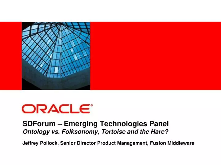 sdforum emerging technologies panel ontology vs folksonomy tortoise and the hare
