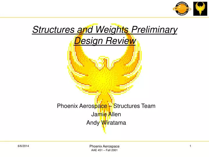 structures and weights preliminary design review