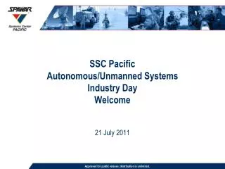 SSC Pacific Autonomous/Unmanned Systems Industry Day Welcome