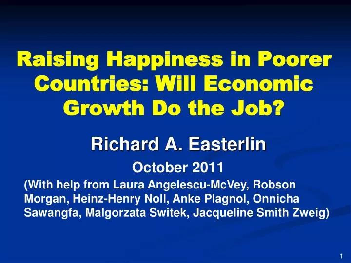 raising happiness in poorer countries will economic growth do the job