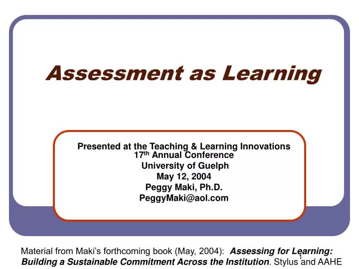 assessment as learning