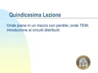 quindicesima lezione