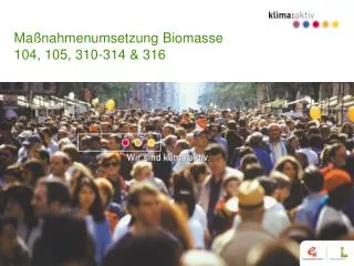 Maßnahmenumsetzung Biomasse 104, 105, 310-314 &amp; 316