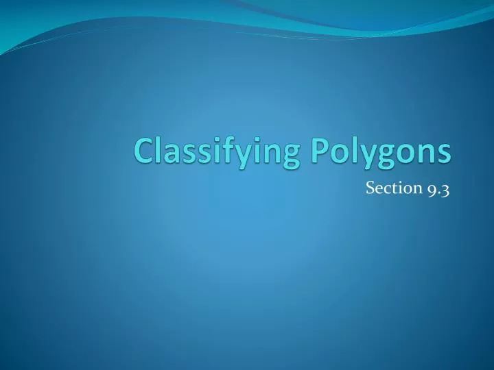classifying polygons