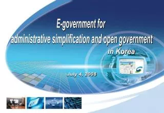 E-government for administrative simplification and open government