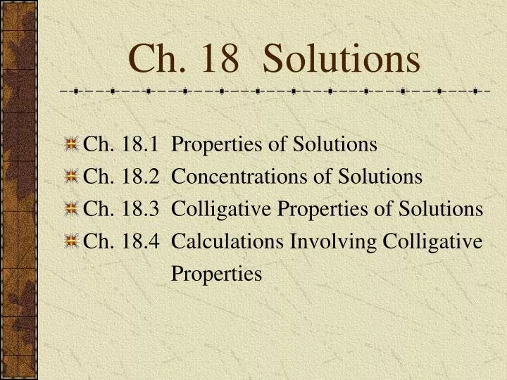 ch 18 solutions