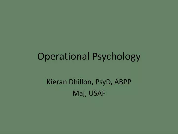 operational psychology