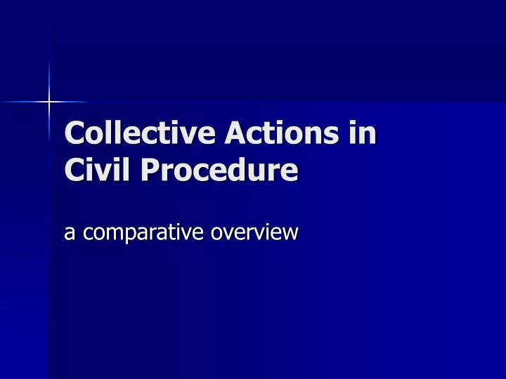 collective actions in civil procedure