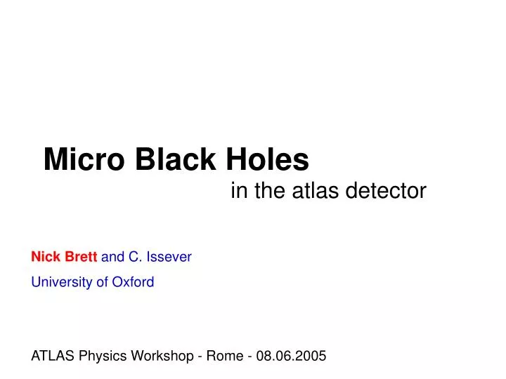 micro black holes