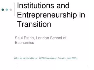Institutions and Entrepreneurship in Transition