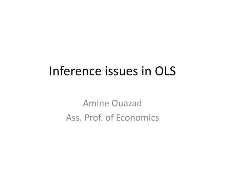 inference issues in ols