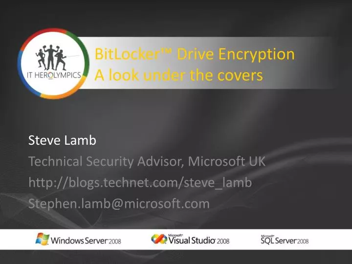 bitlocker drive encryption a look under the covers