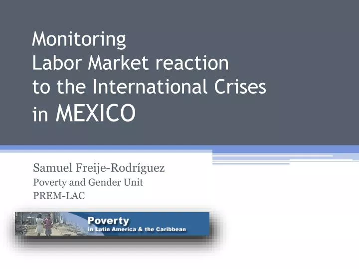 monitoring labor market reaction to the international crises in mexico