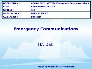 Emergency Communications