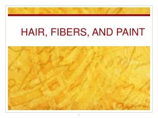 HAIR, FIBERS, AND PAINT