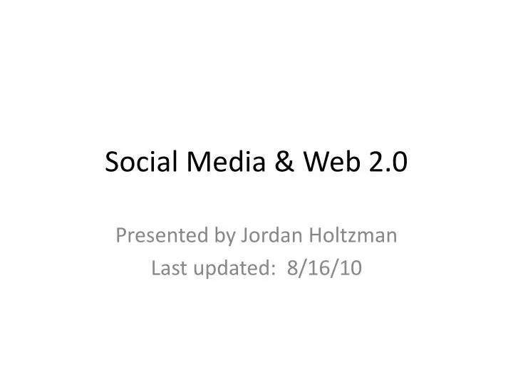 social media web 2 0