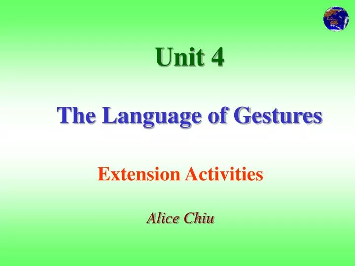 unit 4 the language of gestures