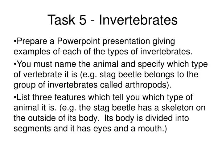 task 5 invertebrates