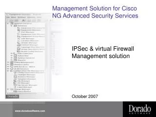 Management Solution for Cisco NG Advanced Security Services