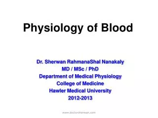 Physiology of Blood