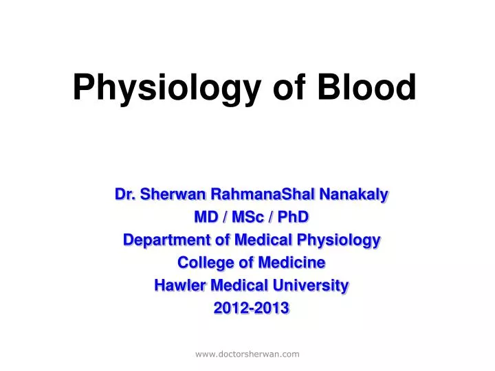 physiology of blood