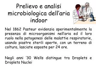 prelievo e analisi microbiologica dell aria indoor