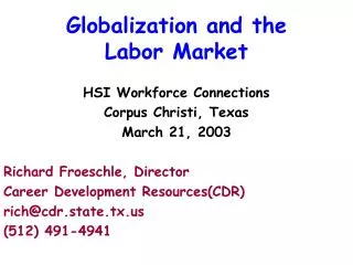 Globalization and the Labor Market