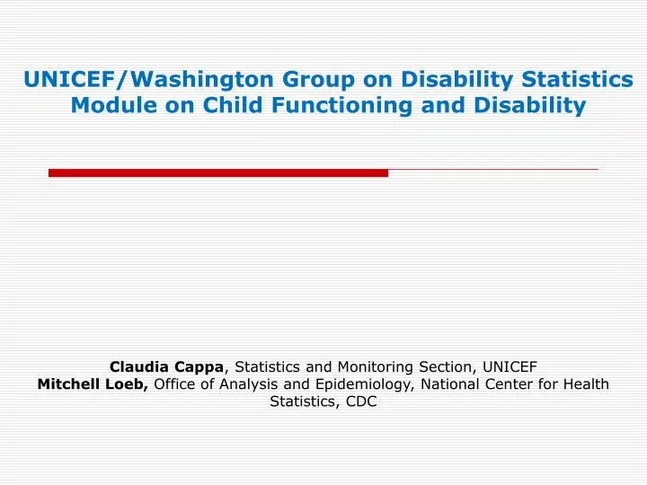 unicef washington group on disability statistics module on child functioning and disability
