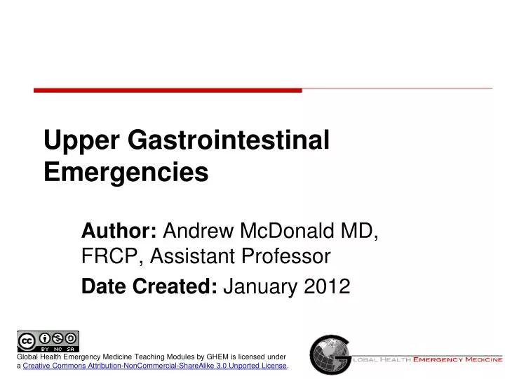 upper gastrointestinal emergencies