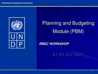 Planning and Budgeting Module (PBM)