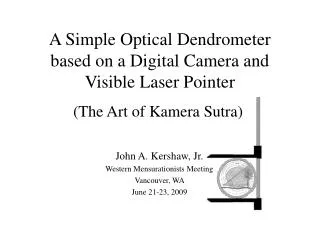 A Simple Optical Dendrometer based on a Digital Camera and Visible Laser Pointer