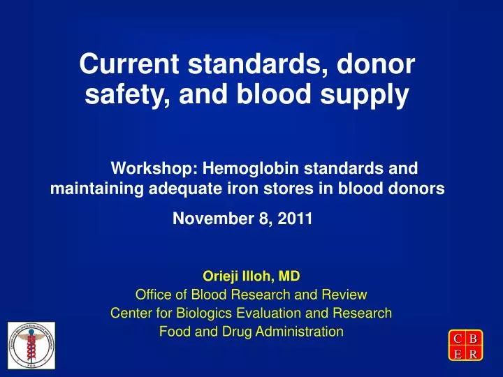 current standards donor safety and blood supply