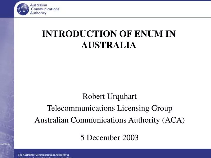 introduction of enum in australia