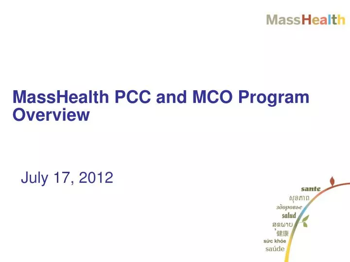 masshealth pcc and mco program overview