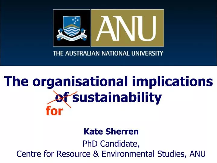 the organisational implications of sustainability