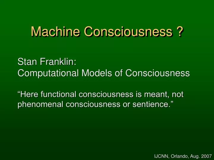 machine consciousness
