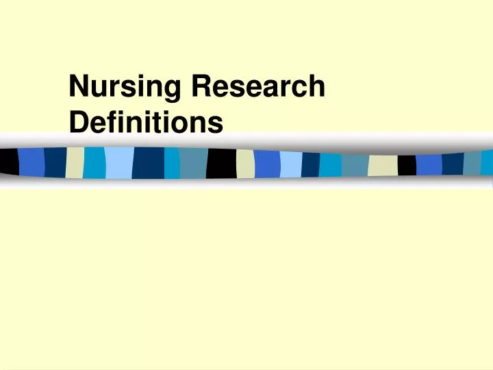 nursing research definitions