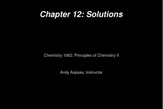 Chapter 12: Solutions