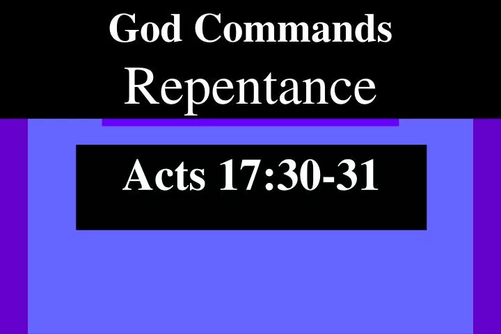 god commands repentance