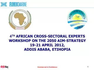 4 TH AFRICAN CROSS-SECTORAL EXPERTS WORKSHOP ON THE 2050 AIM-STRATEGY 19-21 APRIL 2012, ADDIS ABABA, ETIHOPIA