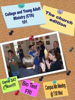 College and Young Adult Ministry (CYA) 101