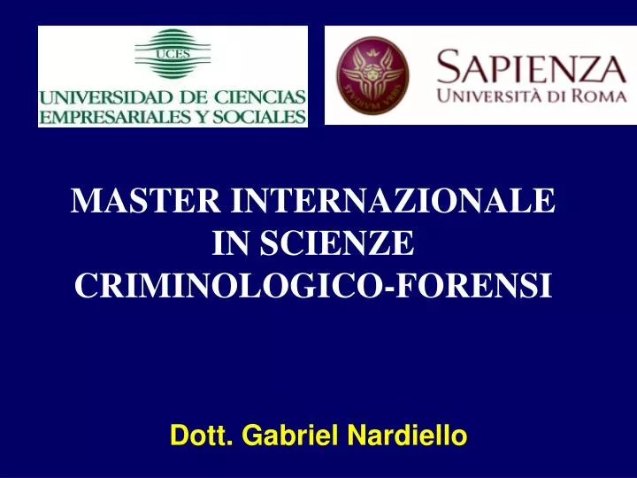 master internazionale in scienze criminologico forensi