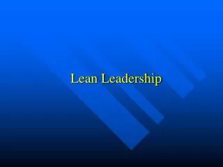 Lean Leadership