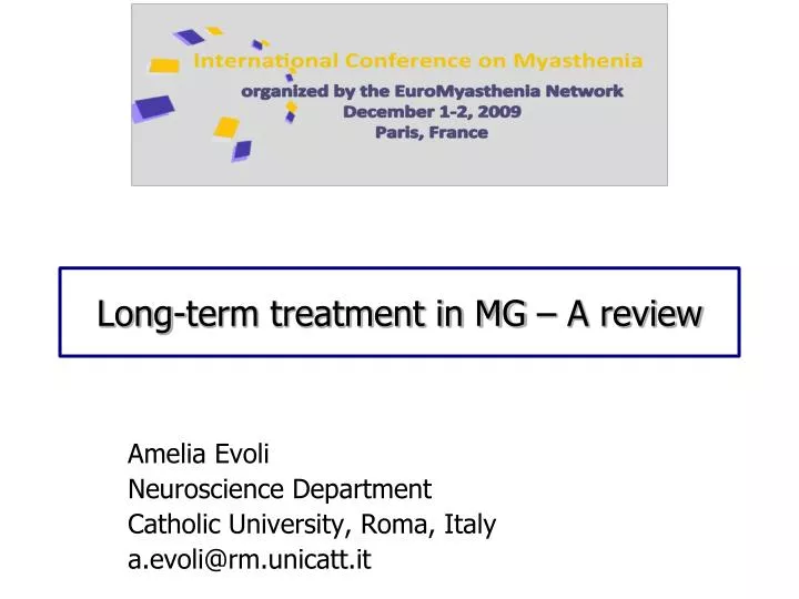 long term treatment in mg a review