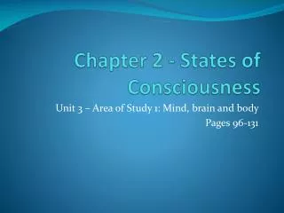 Chapter 2 - States of Consciousness